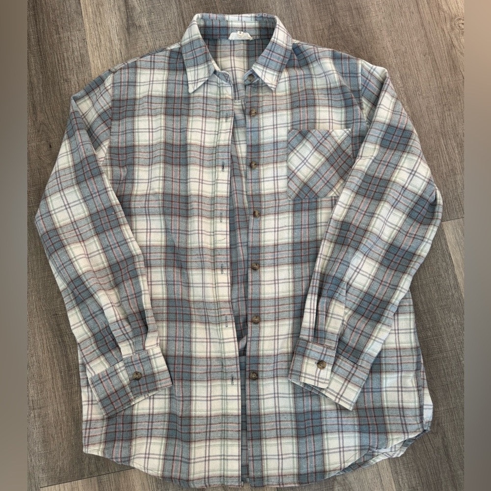LA MIEL Women's Plaid Button Down Shirt